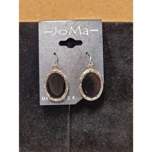 (3 for $15) JoMa Goldtone Dangle Earrings with Black Accent- NEW